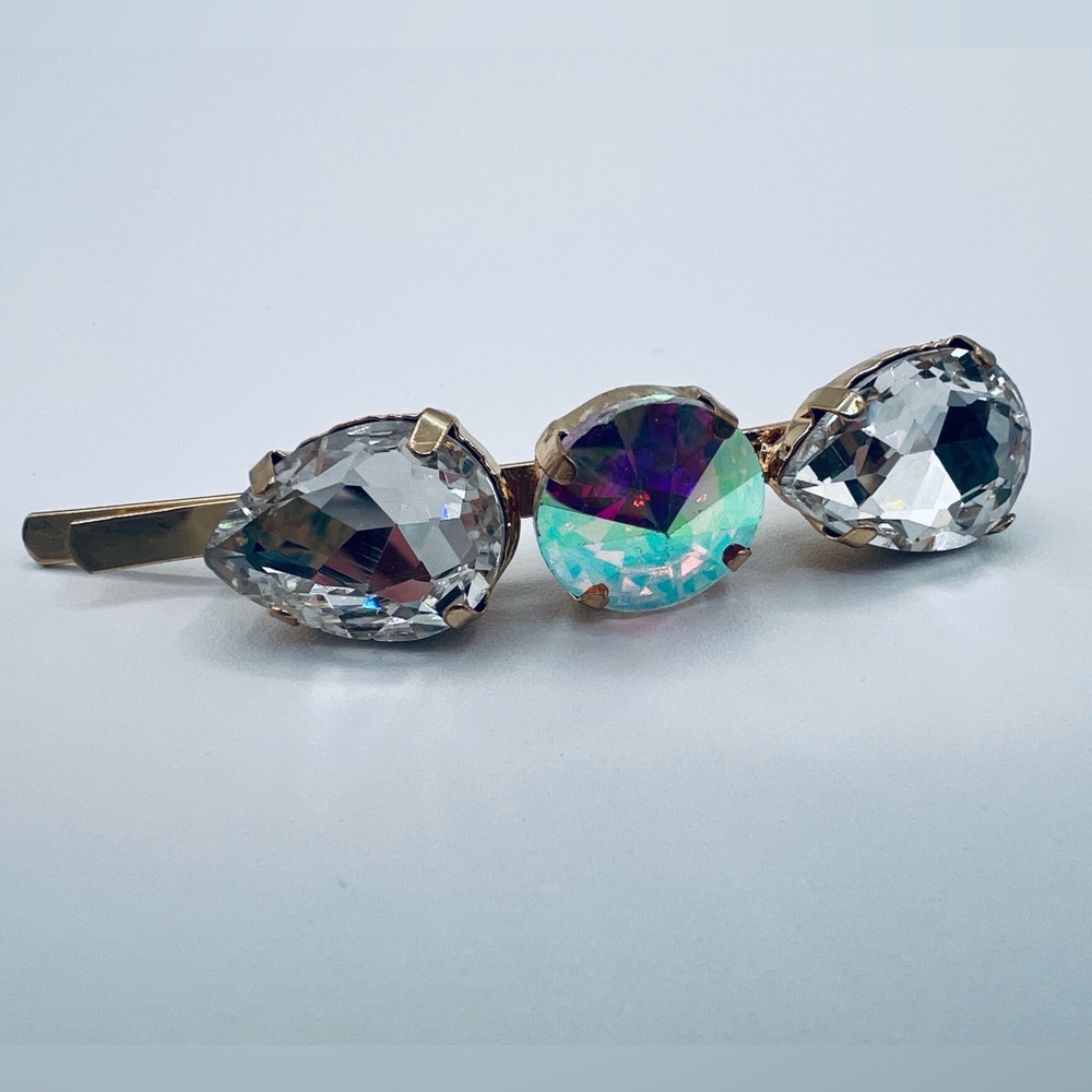 Clear Rhinestone AB Stone Bobby Pin New